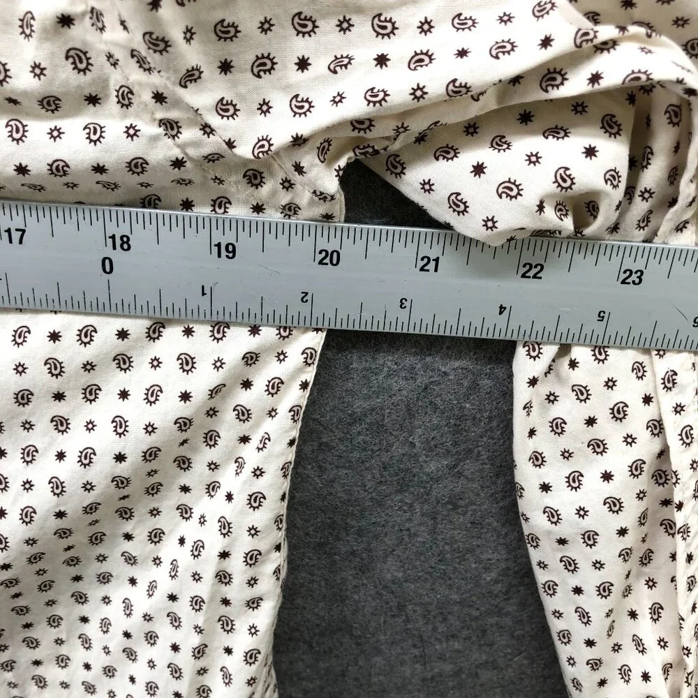 Banana Republic Untucked Fit Shirt Mens S Ivory Paisley Print Long‎ Sleeve